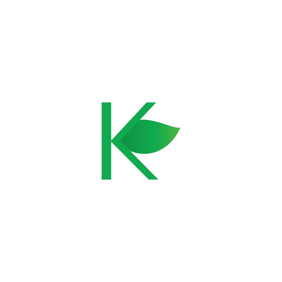 gráfico de vector de ilustración de la hoja de letra k. perfecto para usar en compañía de la naturaleza