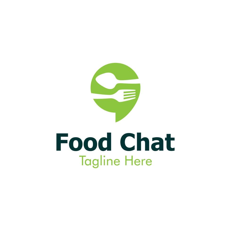 gráfico de vector de ilustración del logotipo de chat de comida. perfecto para usar en empresas de alimentos