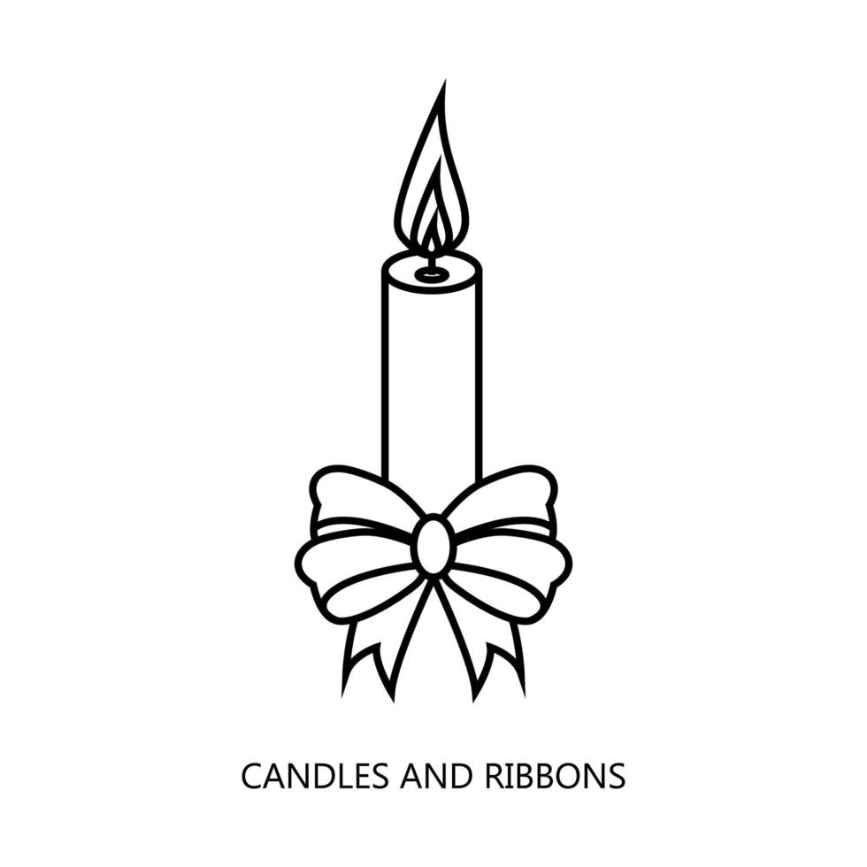 Candles and Ribbon icon. Trendy flat vector Candle and Ribbon icon on white background, vector illustration can be use for web and mobile