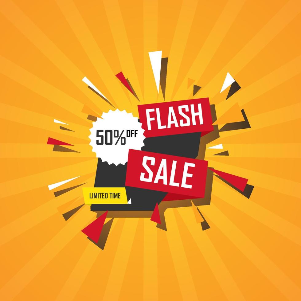 gráfico de vector de ilustración de banner de venta flash. perfecto para usar en promoción de ventas