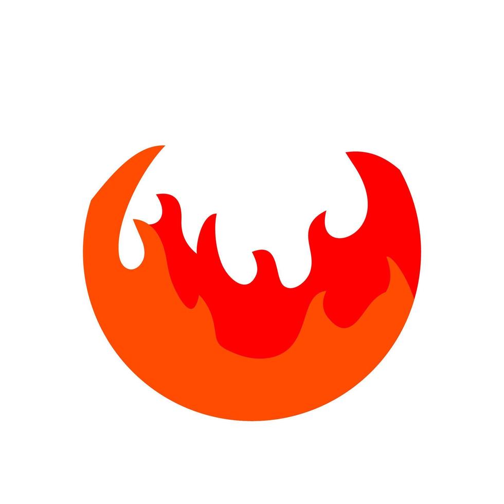 logo de fuego dentro de un circulo vector