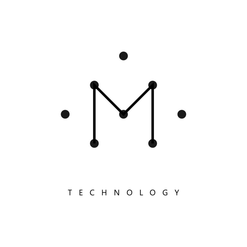 M Letter Technology icon. Trendy flat vector M Letter Technology icon on white background, vector illustration can be use for web and mobile