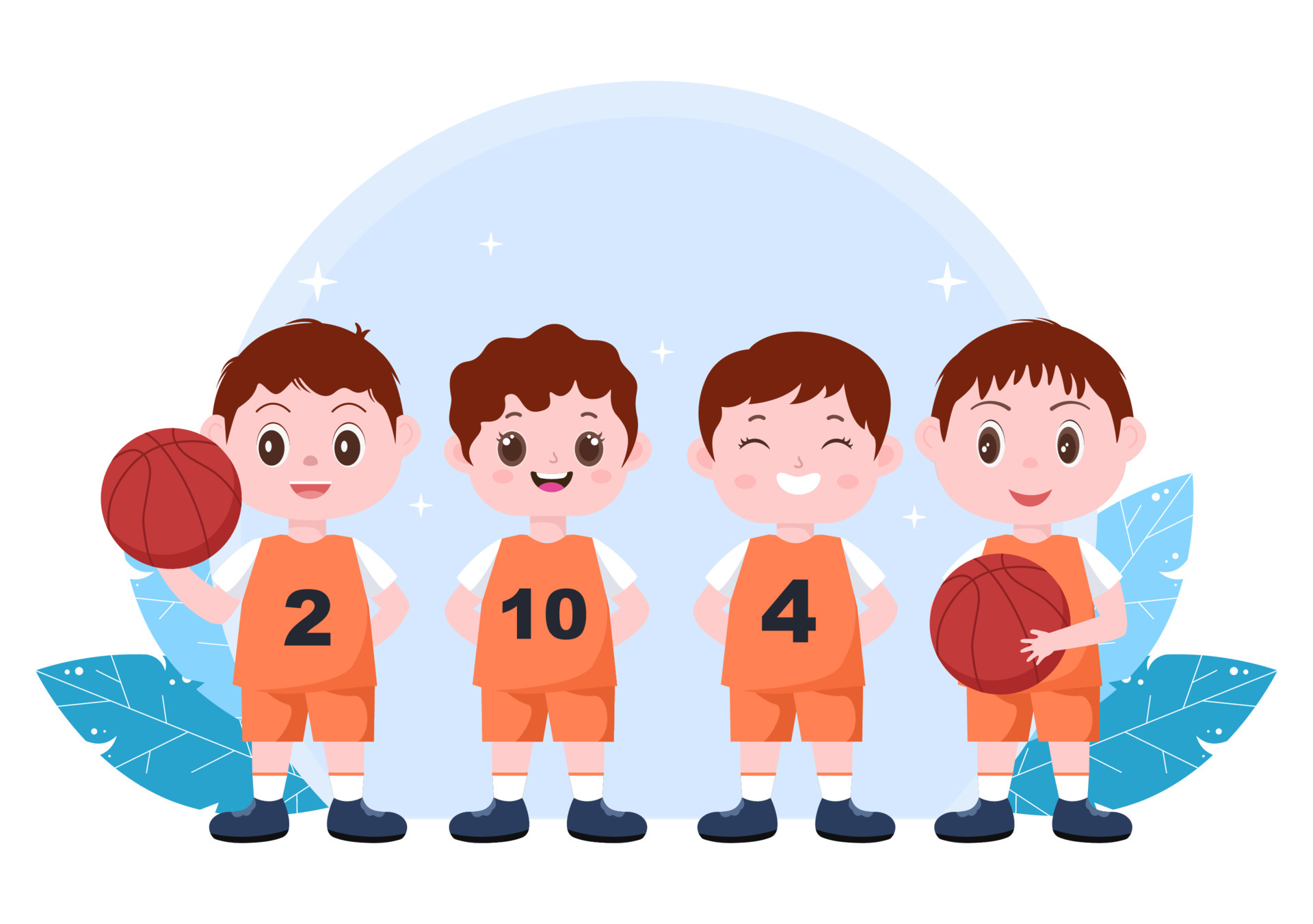 Happy Kids Cartoon Playing Basketball Flat Design Illustration Wearing  Basket Uniform in Outdoor Court for Background, Poster or Banner 4797459  Vector Art at Vecteezy