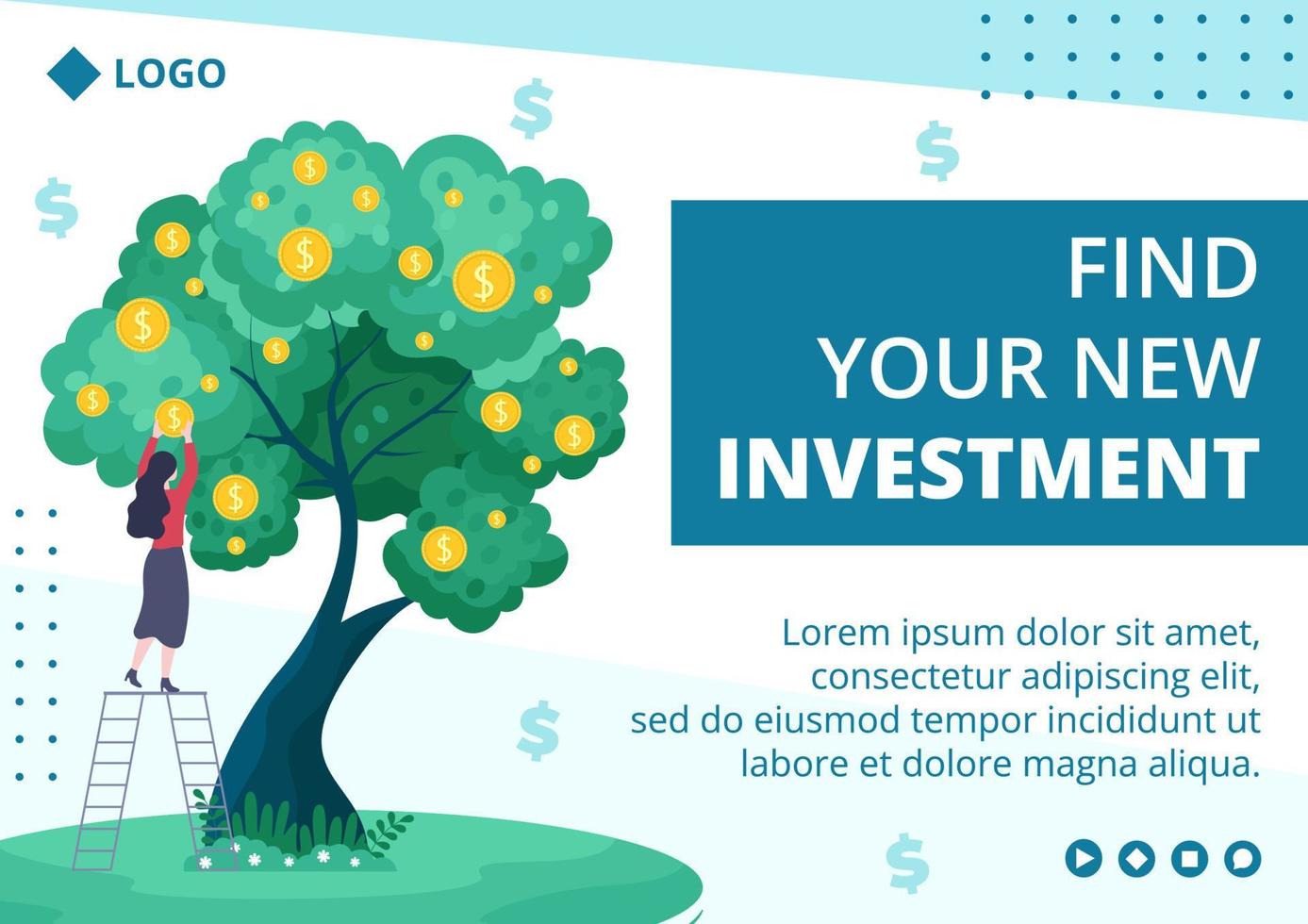 Business Investment Brochure Template Flat Design Illustration Editable of Square Background Suitable for Social media, Greeting Card and Web Internet Ads vector