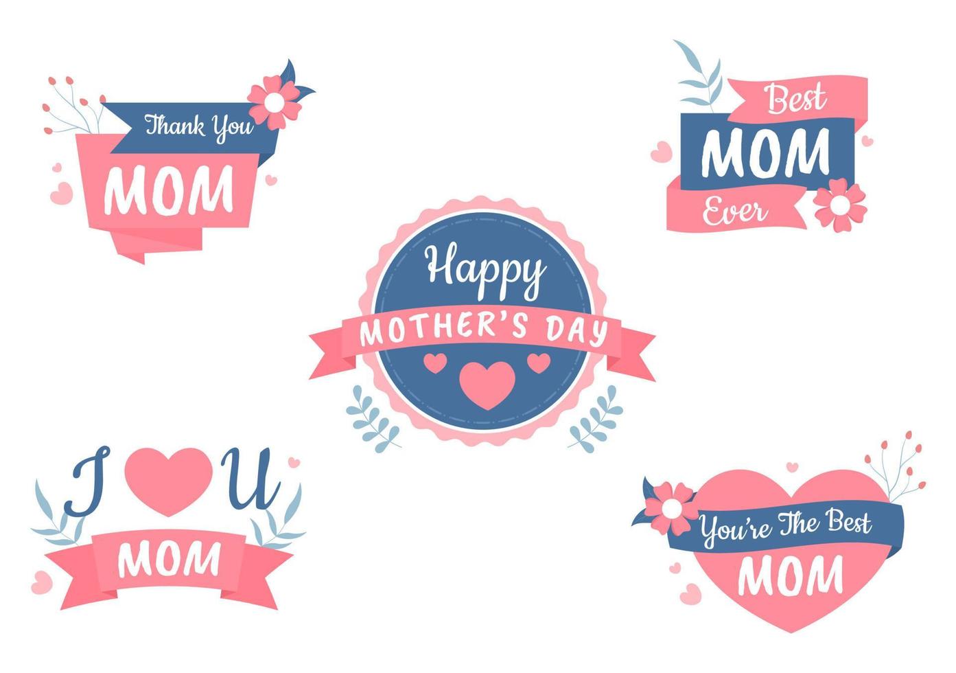 Happy Mother Day with Beautiful Blossom Flowers and Calligraphy Text Which is Commemorated on December 22 for Greeting Card or Poster Flat Design Illustration vector