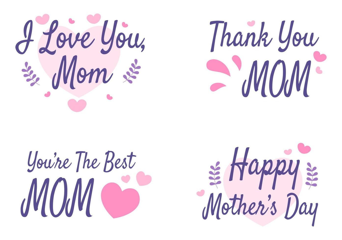 Happy Mother Day with Beautiful Blossom Flowers and Calligraphy Text Which is Commemorated on December 22 for Greeting Card or Poster Flat Design Illustration vector