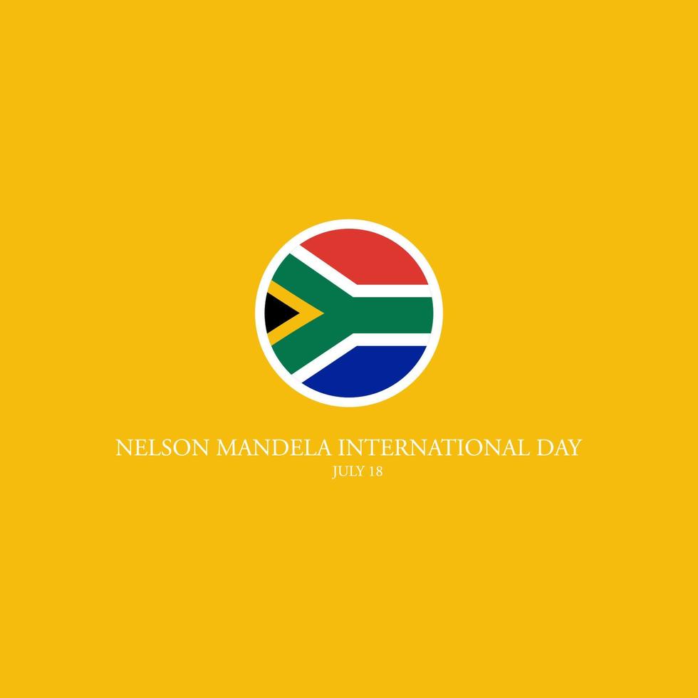 Nelson Mandela International Day Logo. South Africa Flag vector