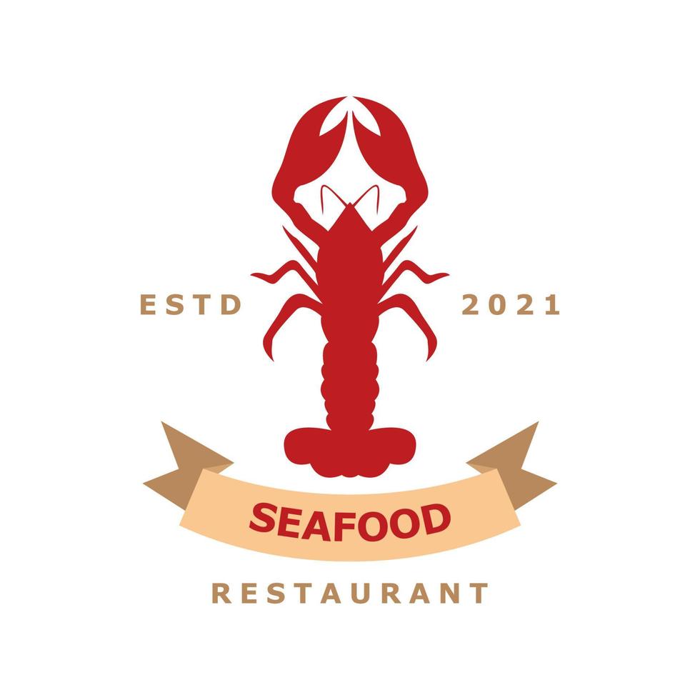 gráfico de vector de ilustración del logotipo de restaurante de mariscos de langosta. perfecto para usar en empresas de alimentos