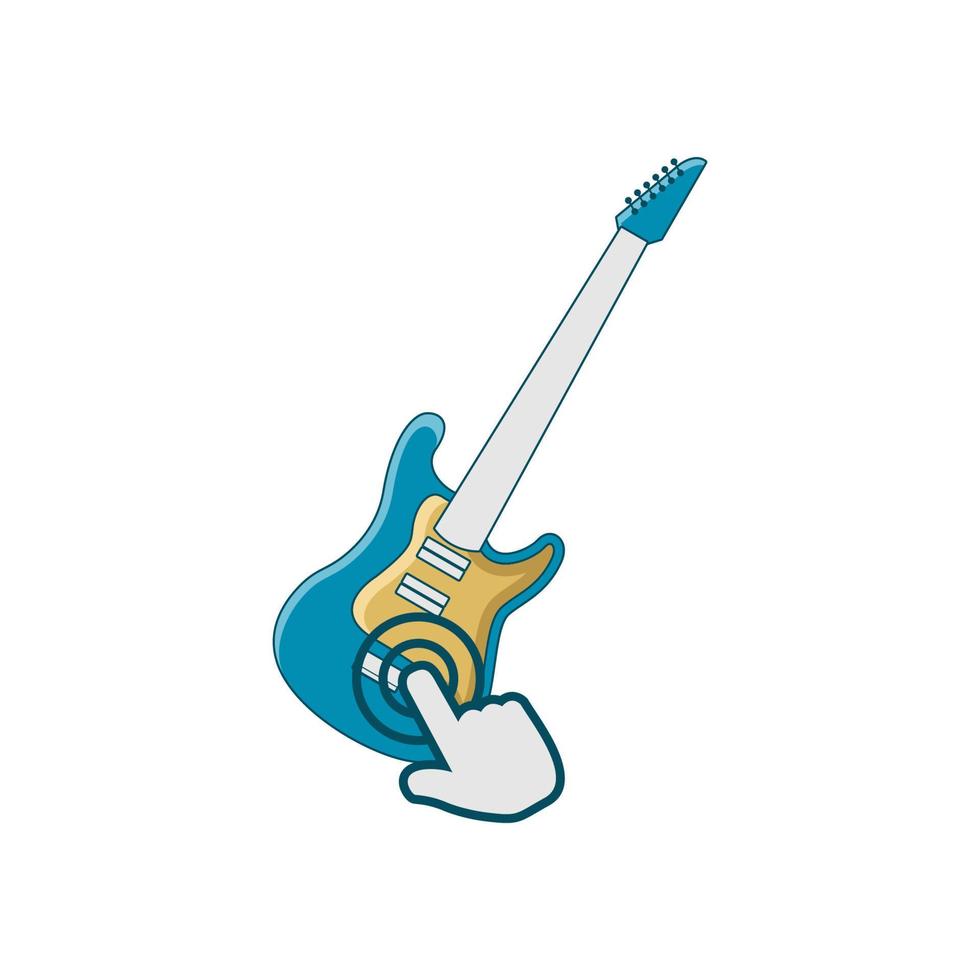 gráfico de vector de ilustración del logotipo de aplicaciones de guitarra. perfecto para usar en compañía de música o juegos