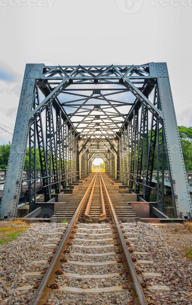 Railroad on a bridge, soft focus photo