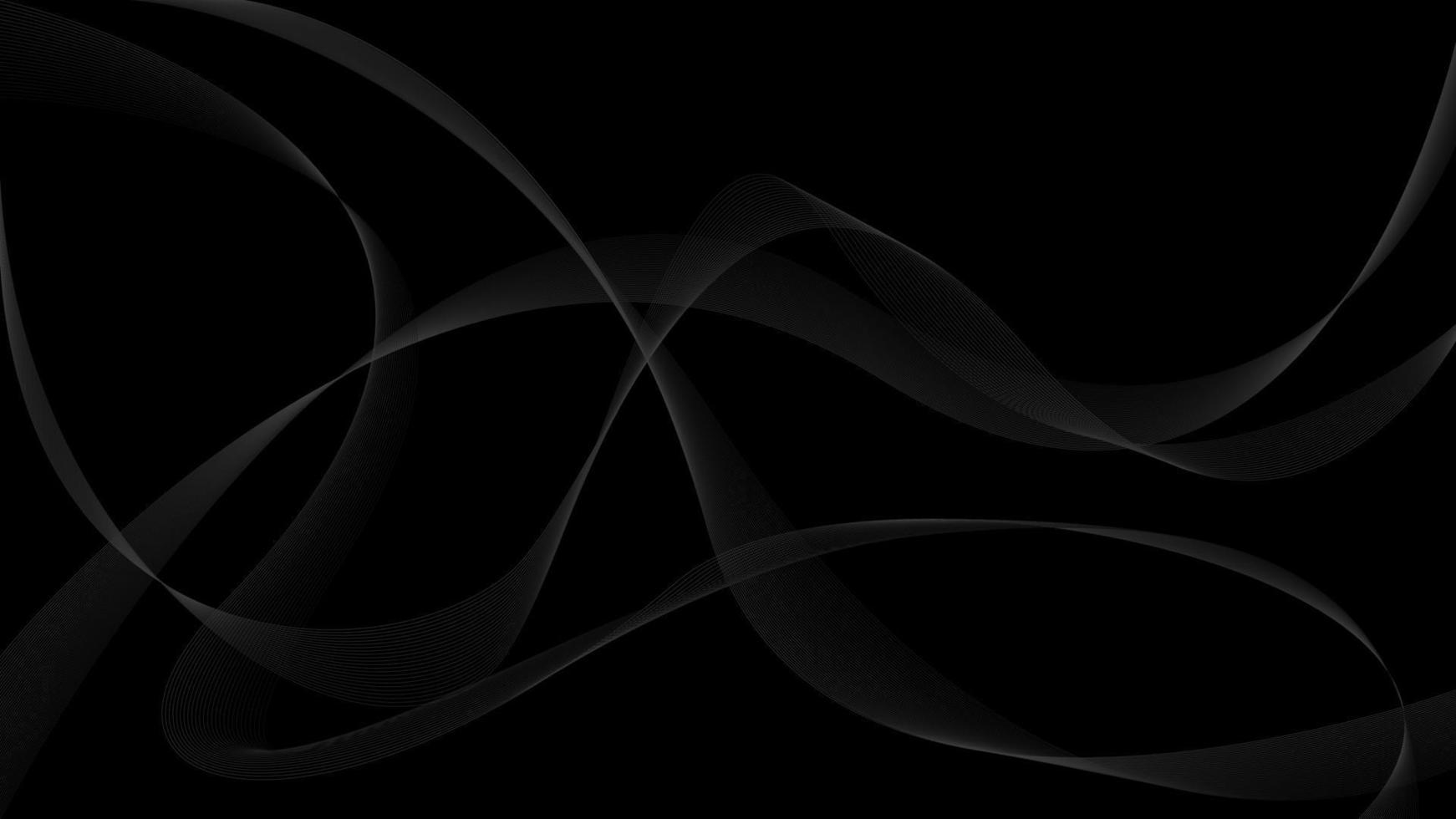 Wave Lines Black Background Vector