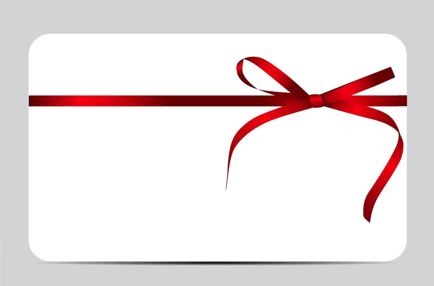 Gift Card with Red Ribbon and Bow. Vector illustration