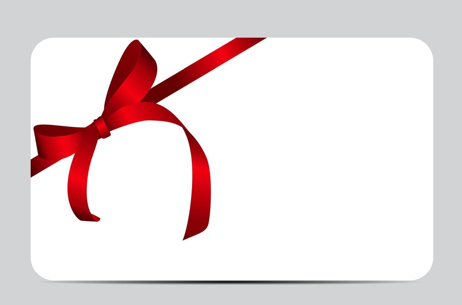 Card with Red Gift Ribbon. Vector illustration.