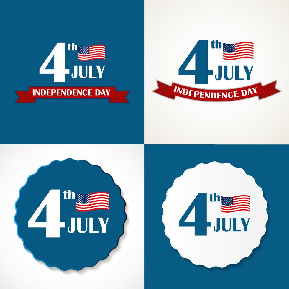 Independence Day Poster Set Vector Illustration