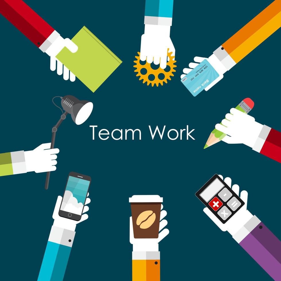 Team Work Flat Concept Vector Illustration