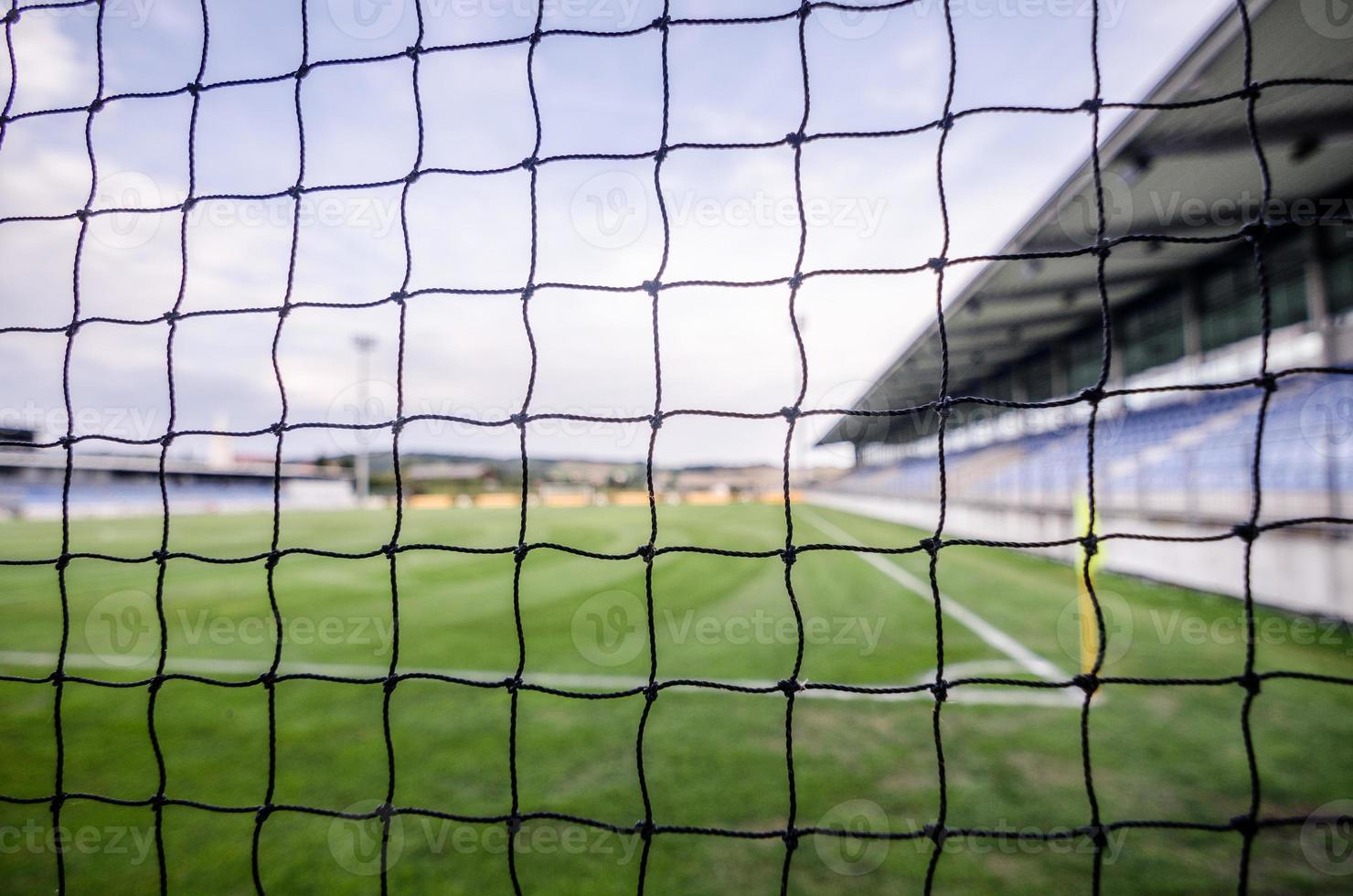 football field with net detail view photo