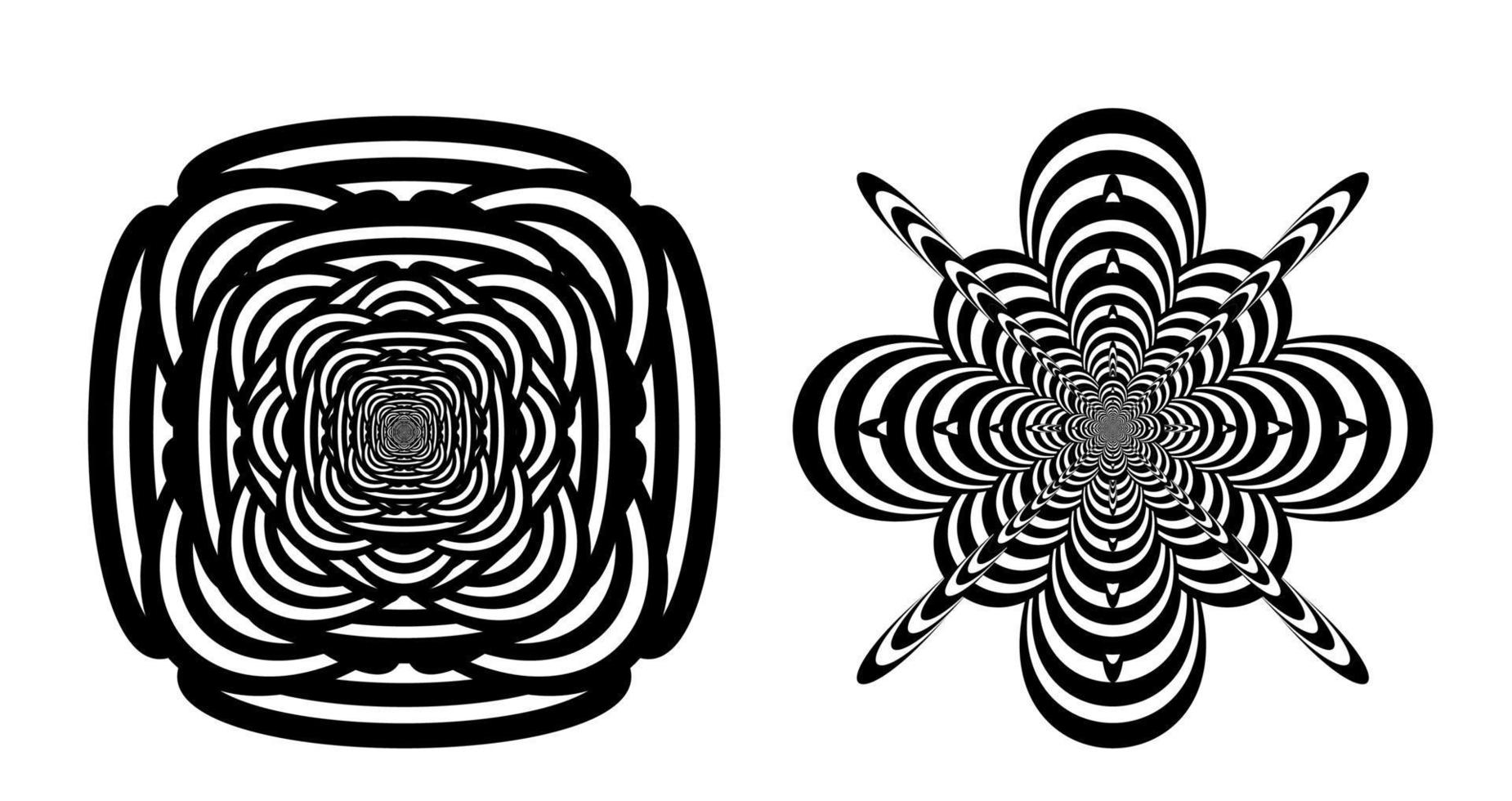 Black and white hypnotic background. vector