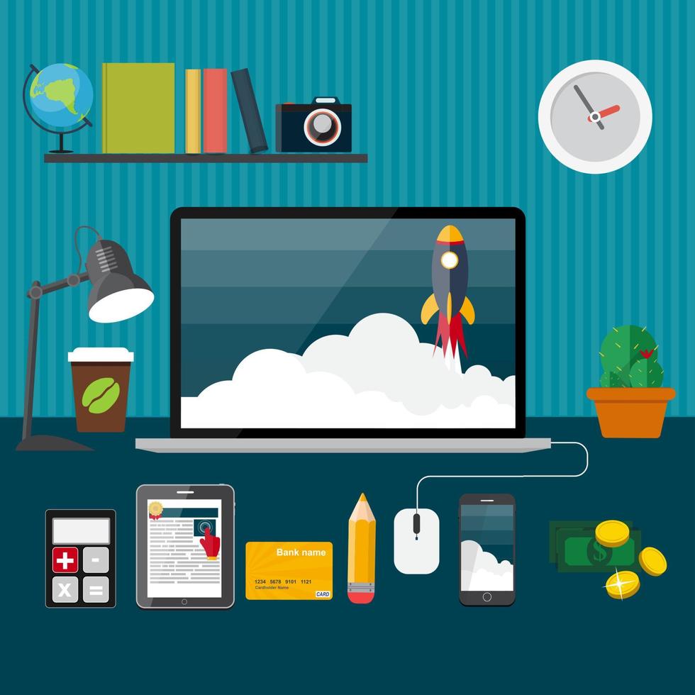 Quick Start Up Flat Concept Vector Illustration EPS10