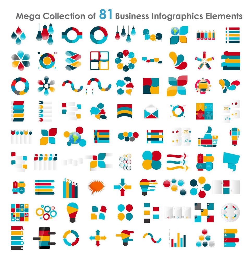 Collection of Infographic Templates for Business Vector Illustration