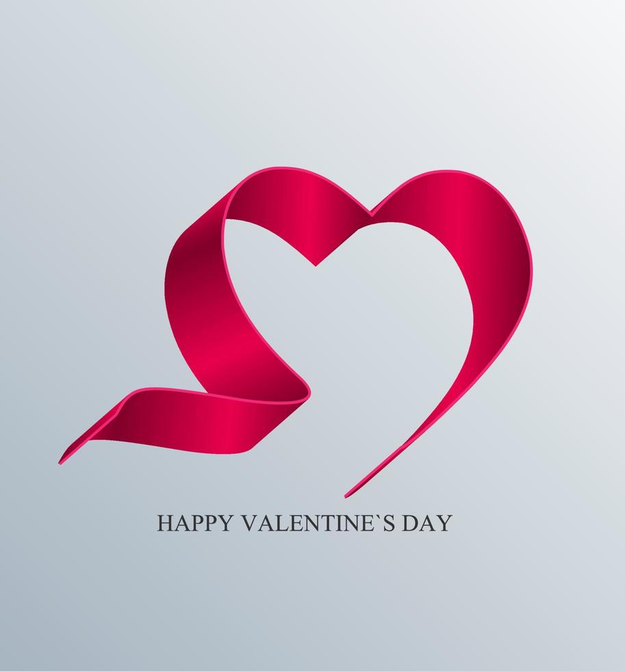 Valentines Day Card with Heart Vector Illustration