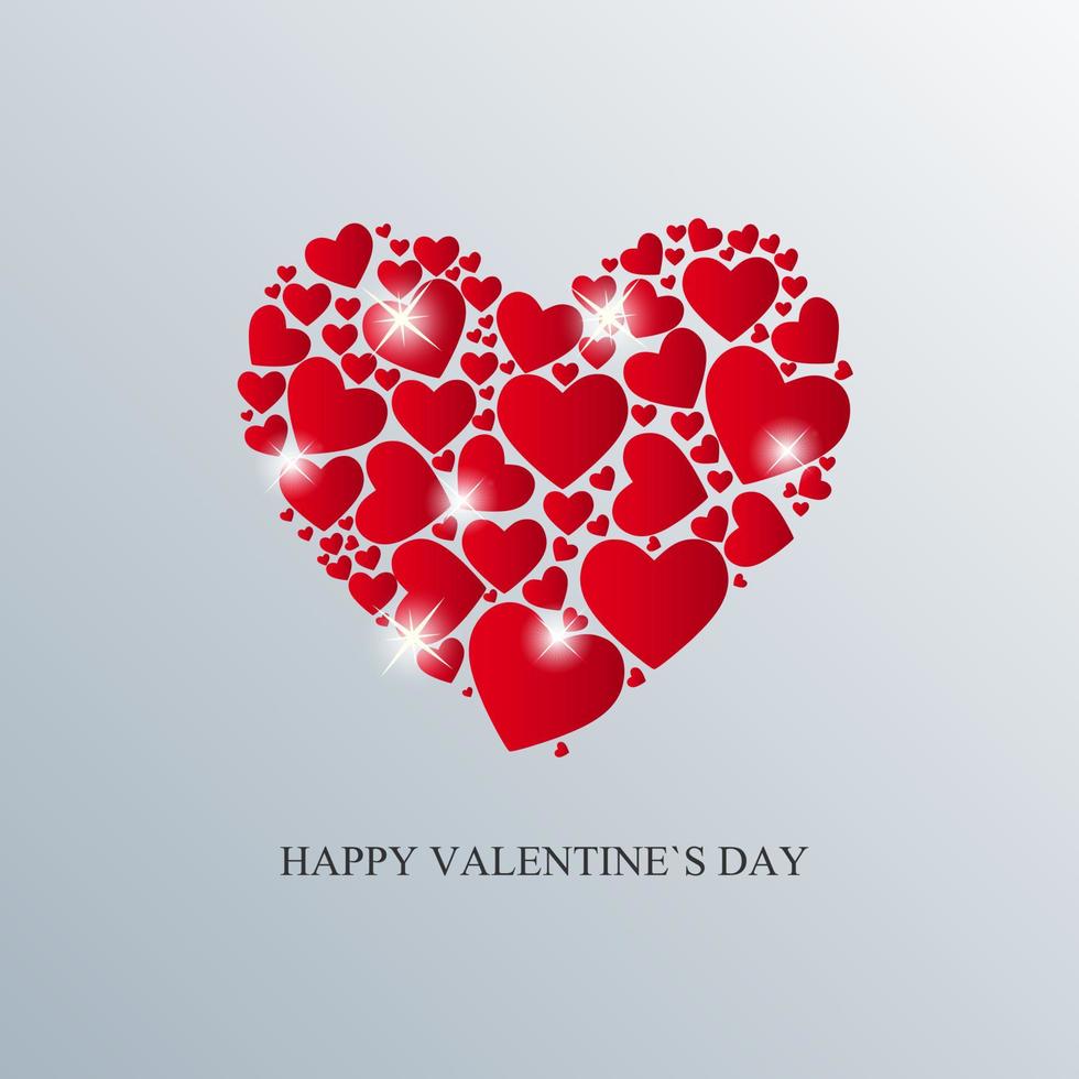 Tarjeta del día de San Valentín con ilustración de vector de corazón