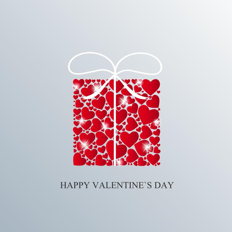 Valentines Day Card with Heart Vector Illustration