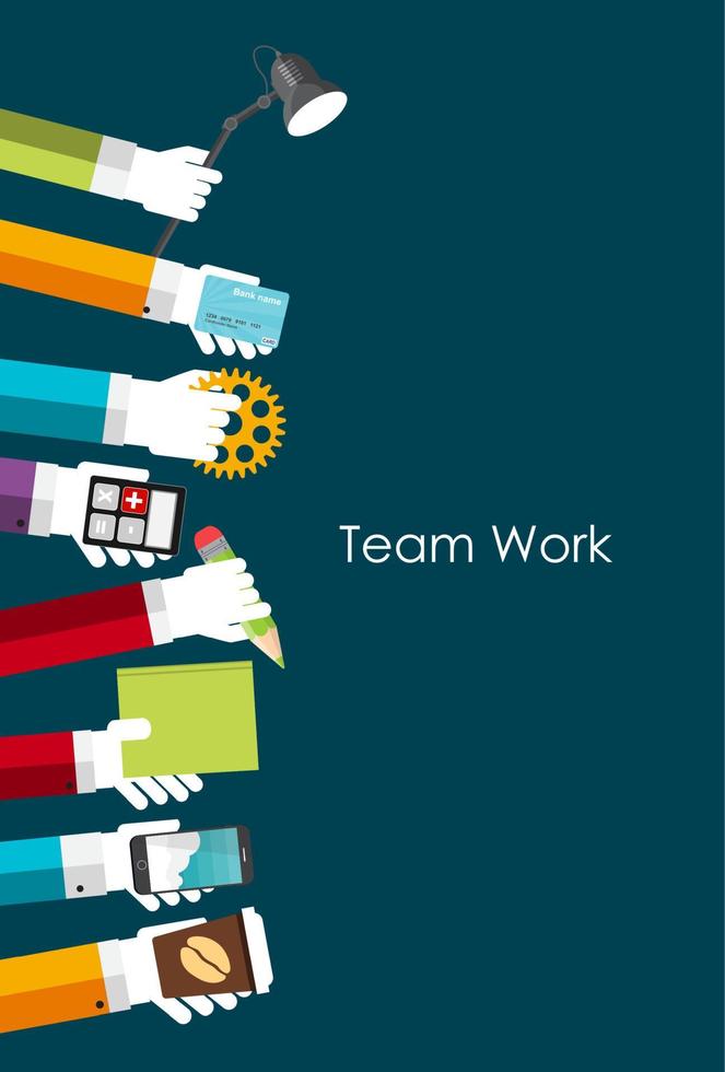 Team Work Flat Concept Vector Illustration