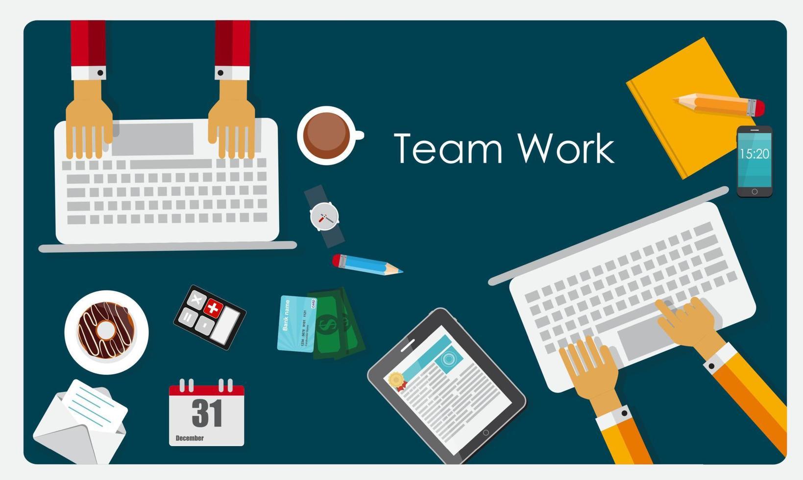 Team Work Flat Concept Vector Illustration