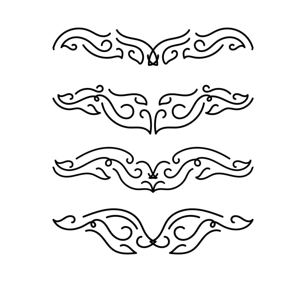 Gold Borders Elements Set Collection, ornament Vector