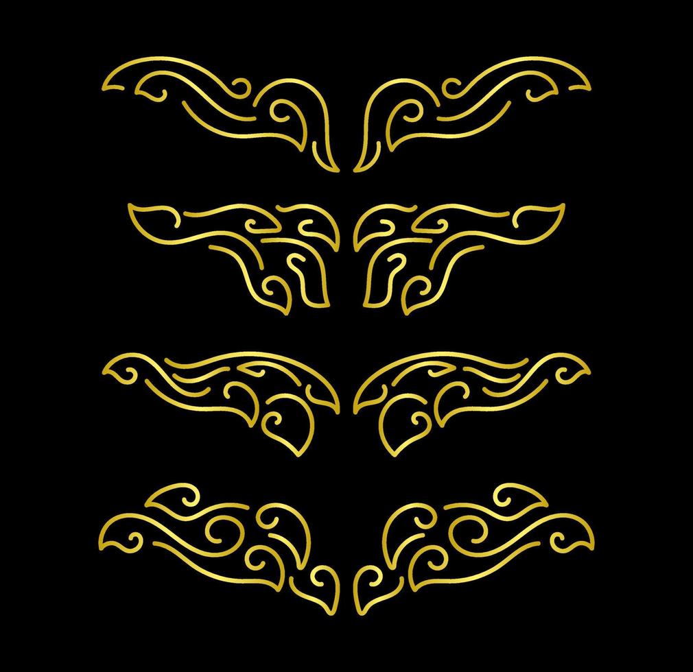 Gold Borders Elements Set Collection, ornament Vector