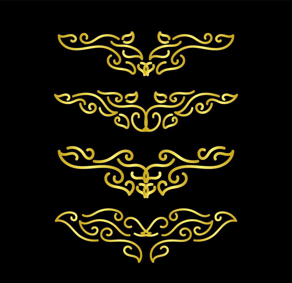 Gold Borders Elements Set Collection, ornament Vector