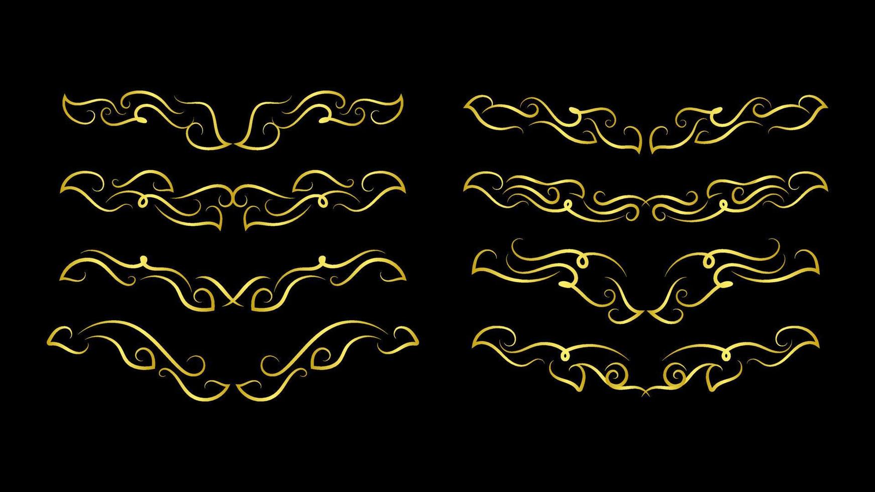 Gold Borders Elements Set Collection, ornament Vector