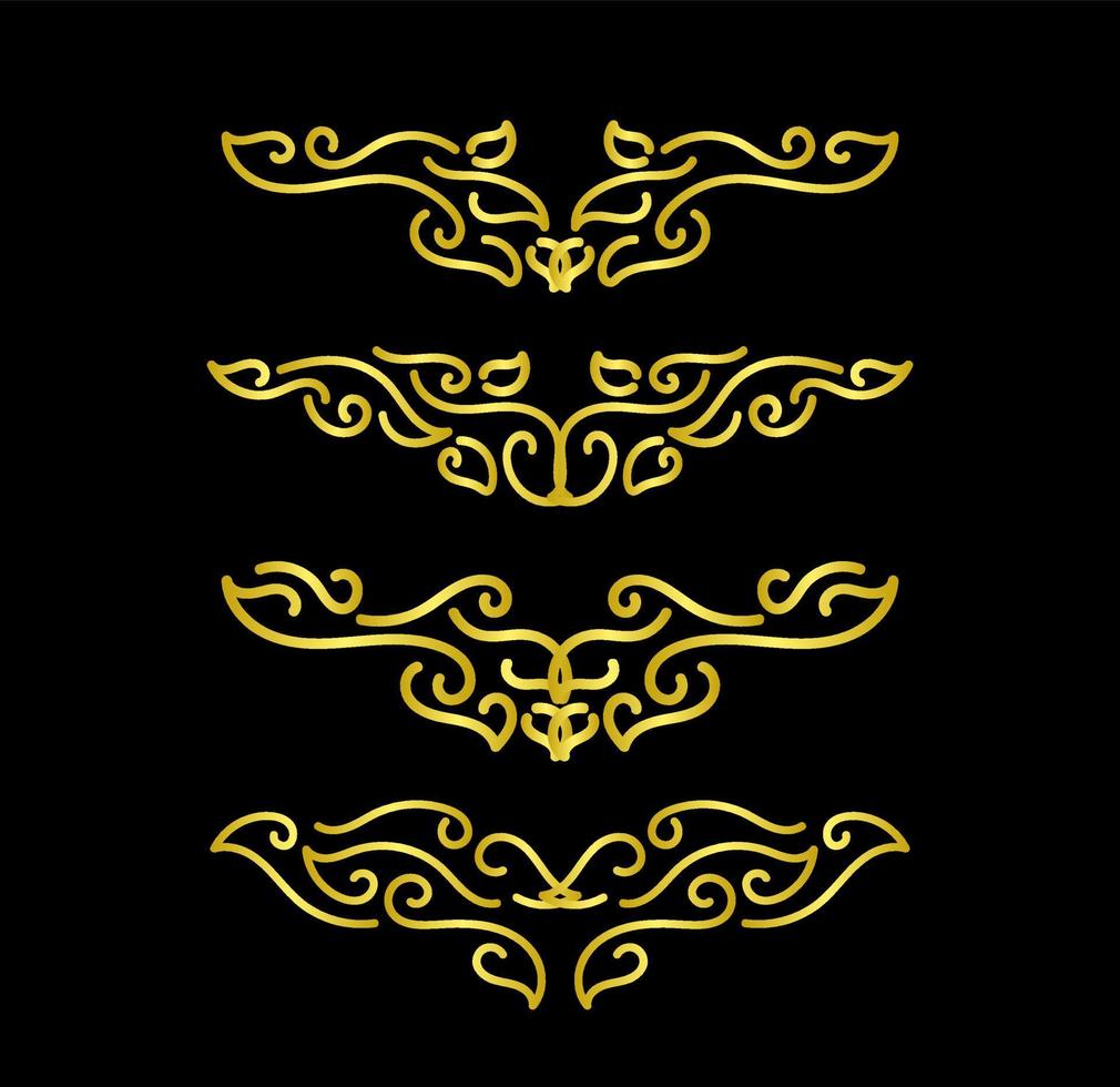 Gold Borders Elements Set Collection, ornament Vector