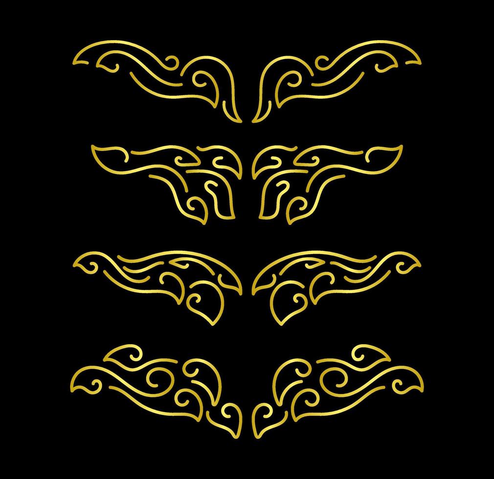 Gold Borders Elements Set Collection, ornament Vector