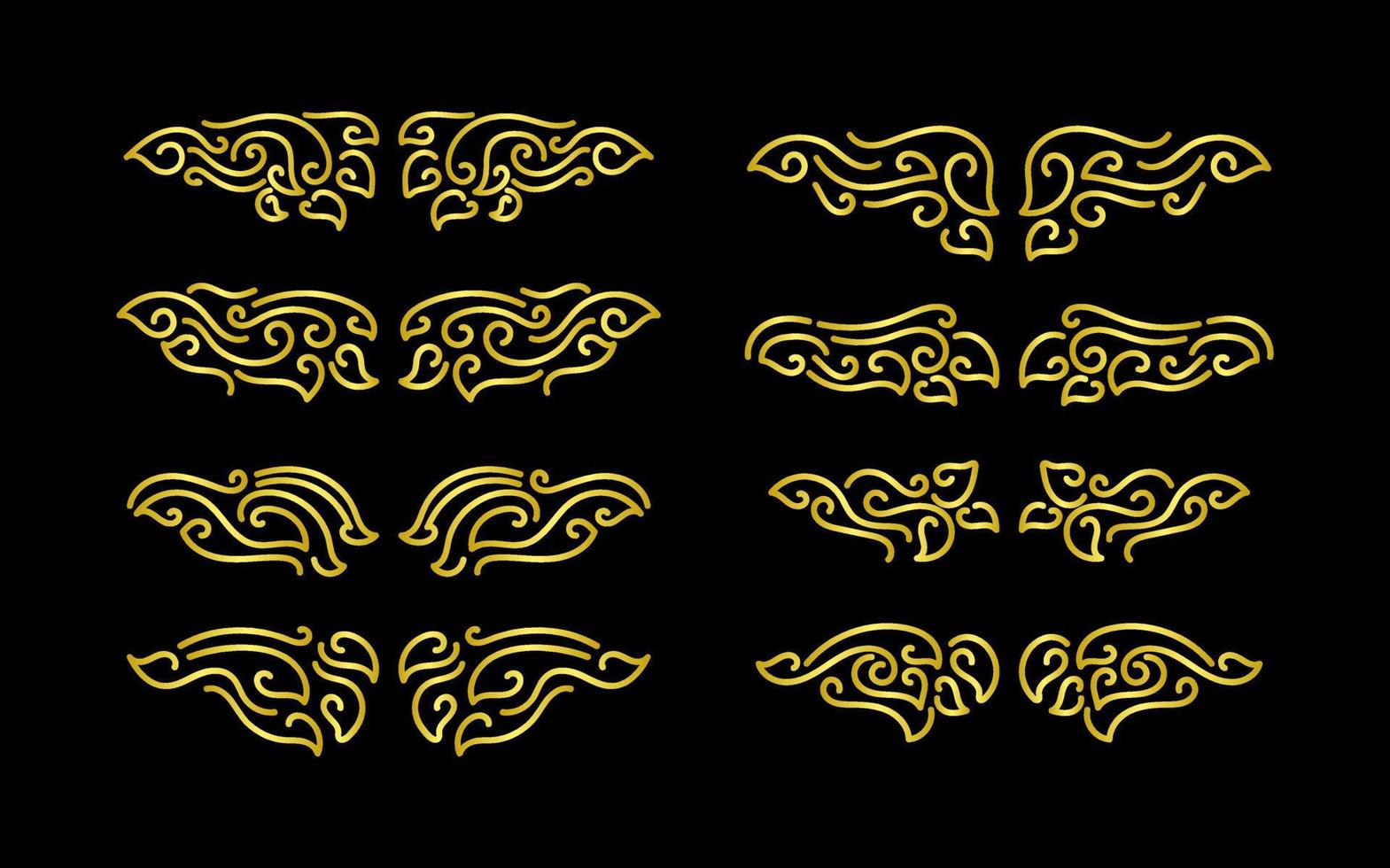 Gold Borders Elements Set Collection, ornament Vector