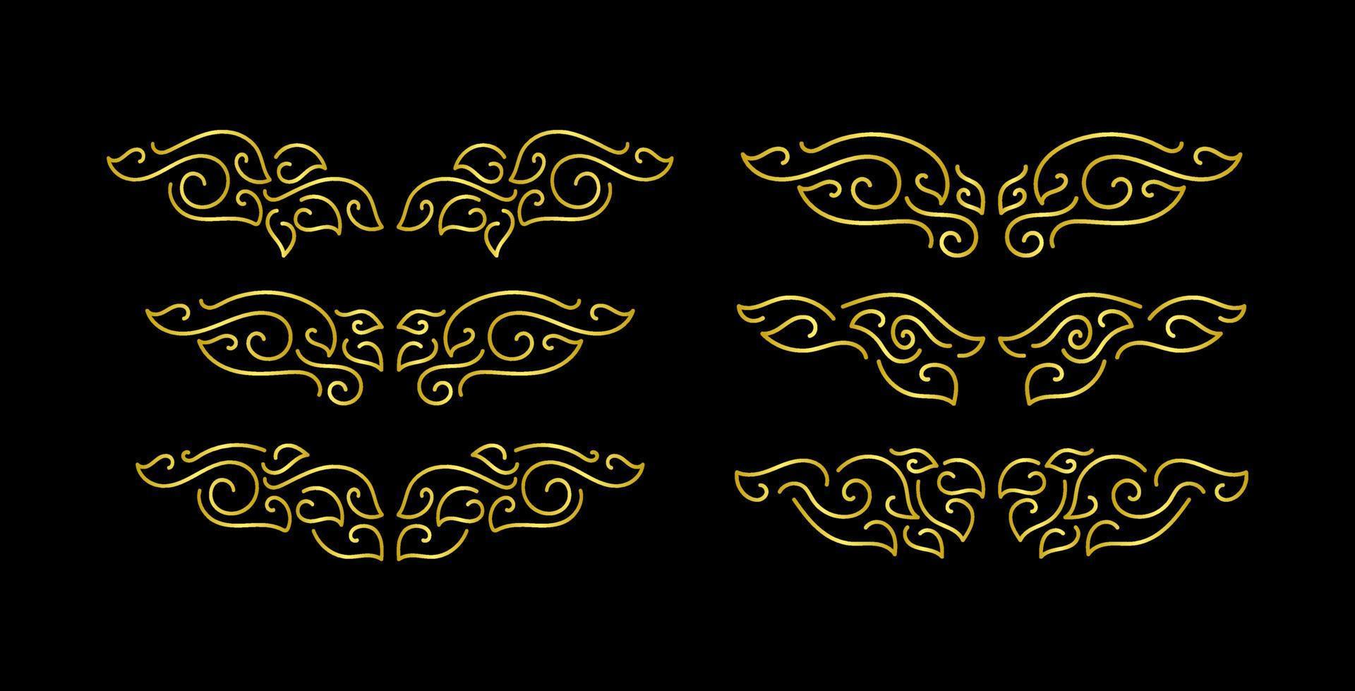 Gold Borders Elements Set Collection, ornament Vector