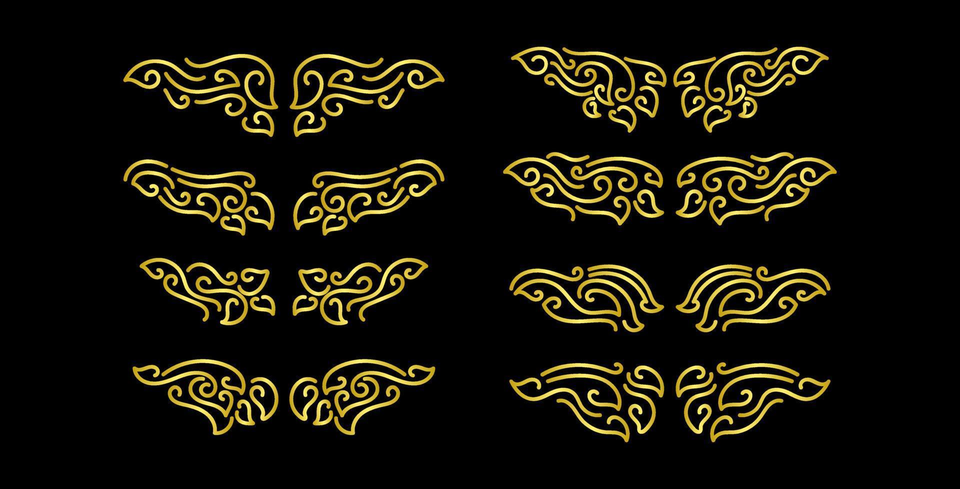 Gold Borders Elements Set Collection, ornament Vector