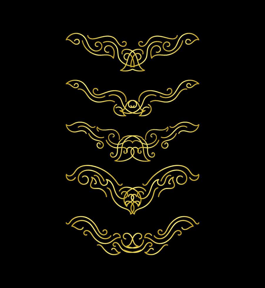 Gold Borders Elements Set Collection, ornament Vector