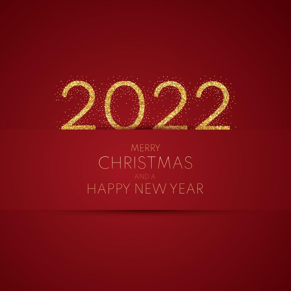 happy new year background in red and gold vector