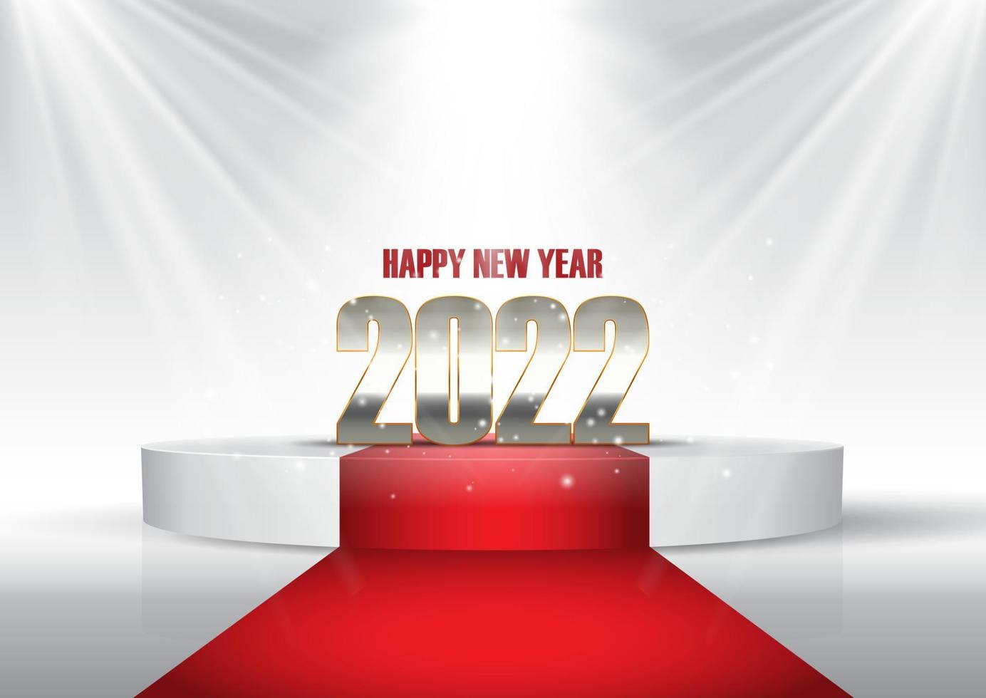 Happy New Year background with numbers on podium vector