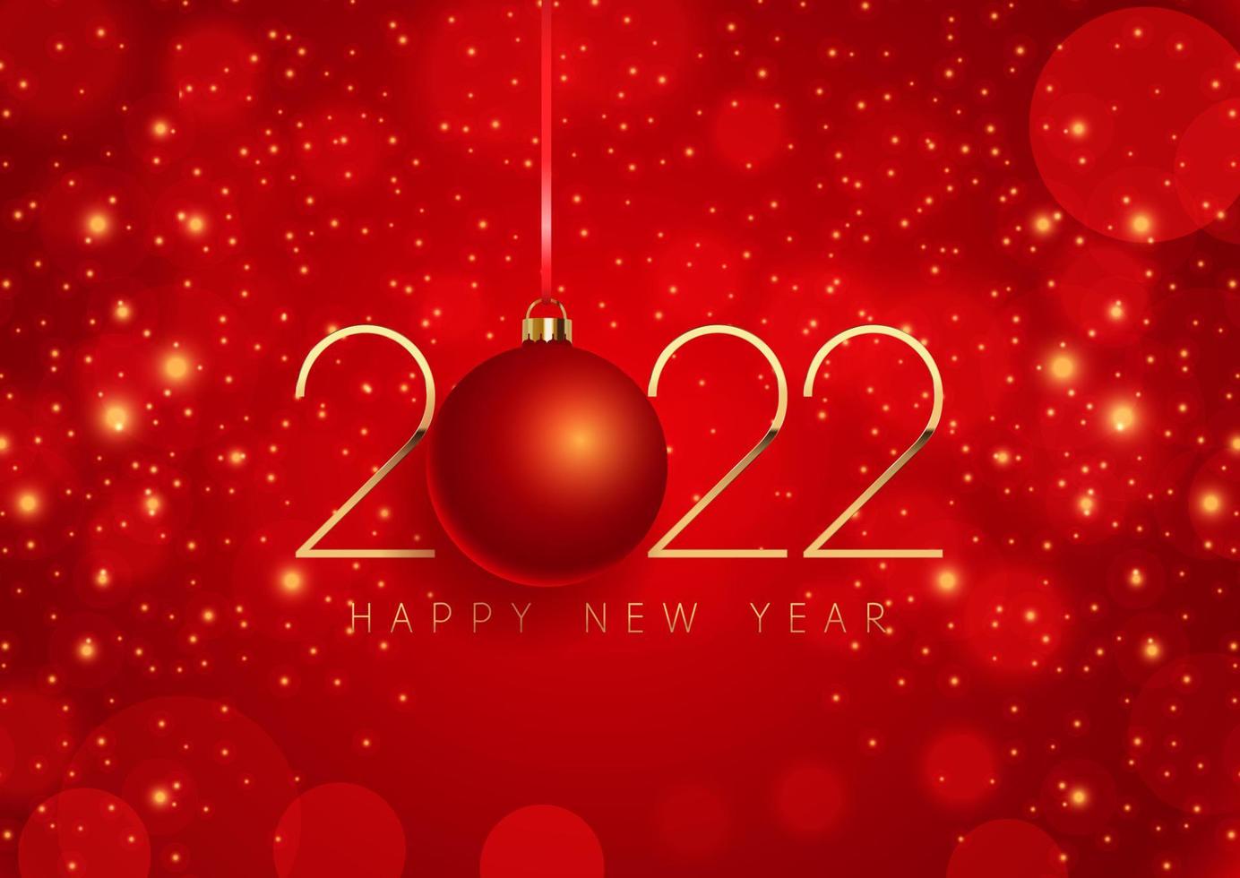 Red and gold Happy New Year background vector