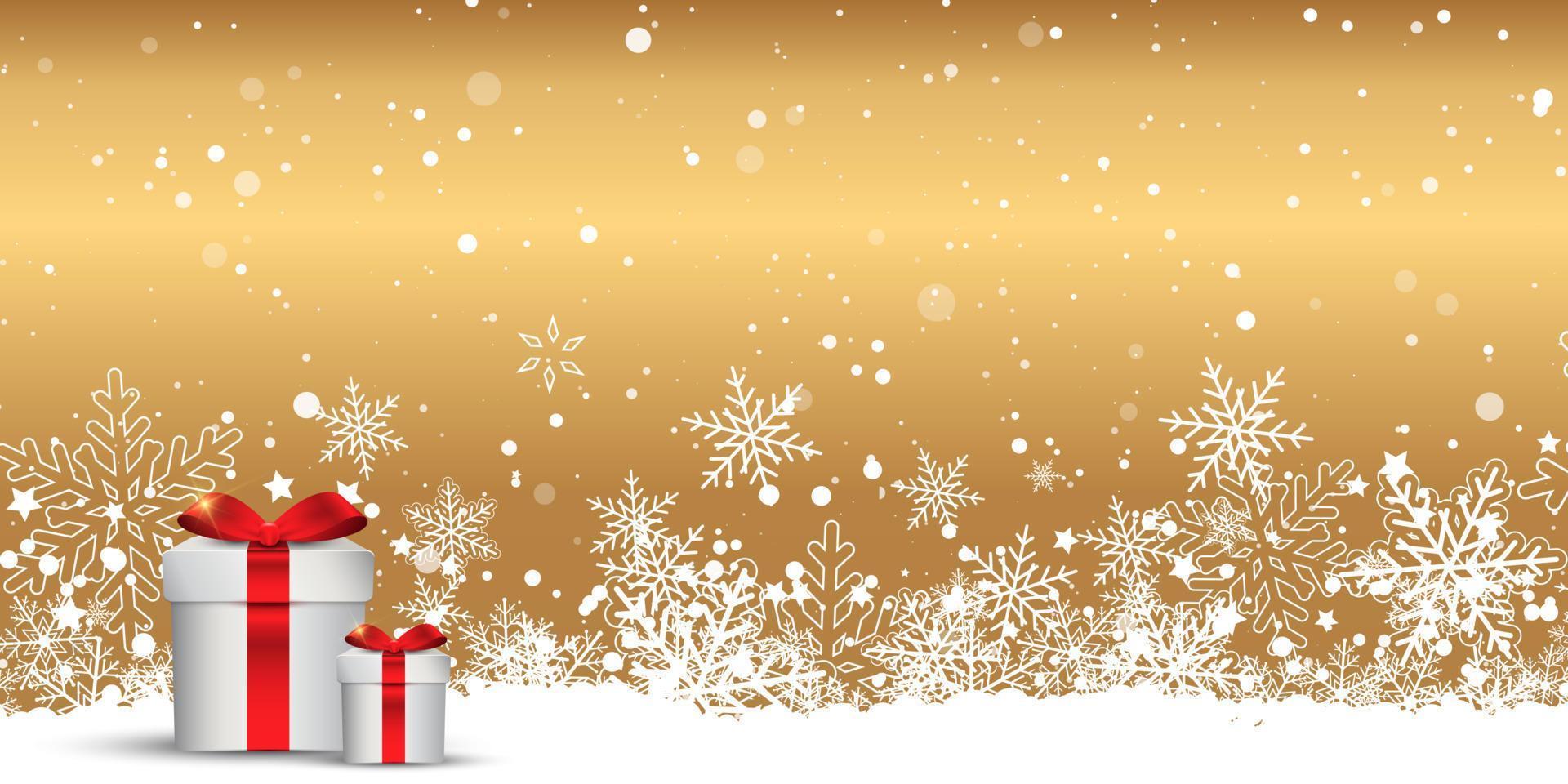 Christmas banner with gift boxes vector