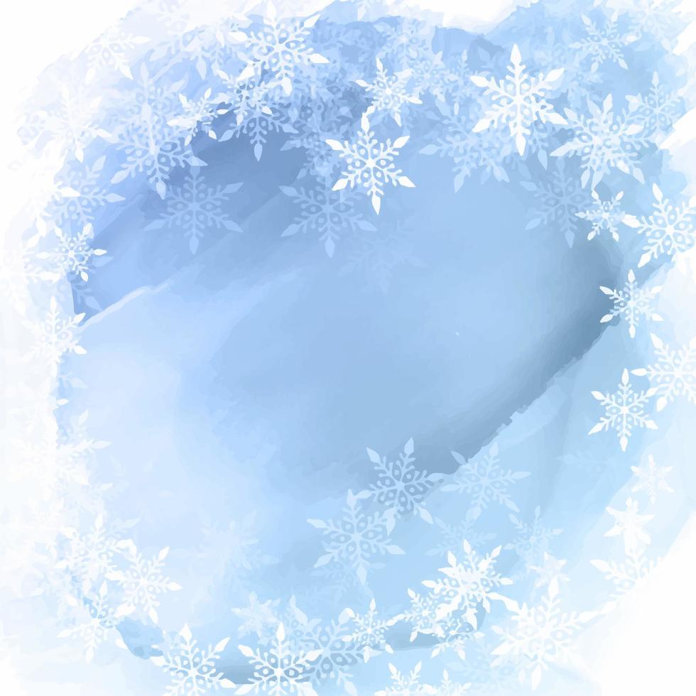 watercolour christmas snowflake background vector