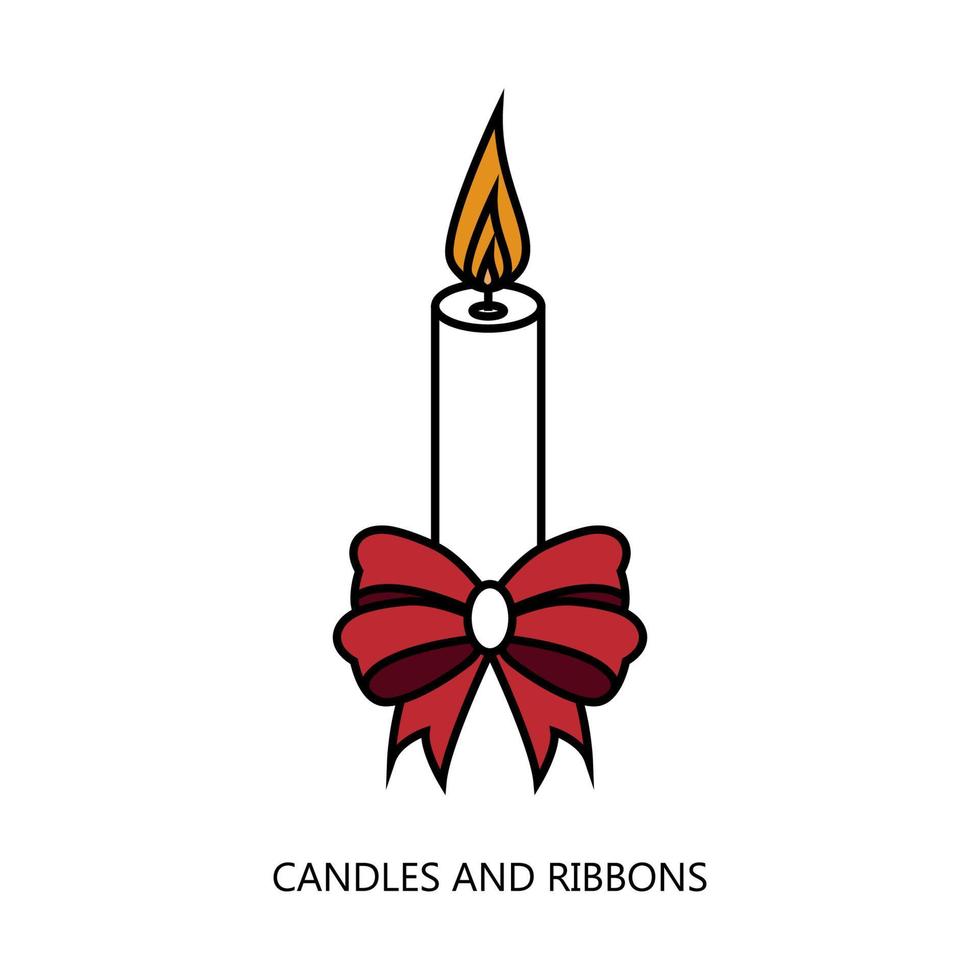 Candles and Ribbon icon. Trendy flat vector Candle and Ribbon icon on white background, vector illustration can be use for web and mobile