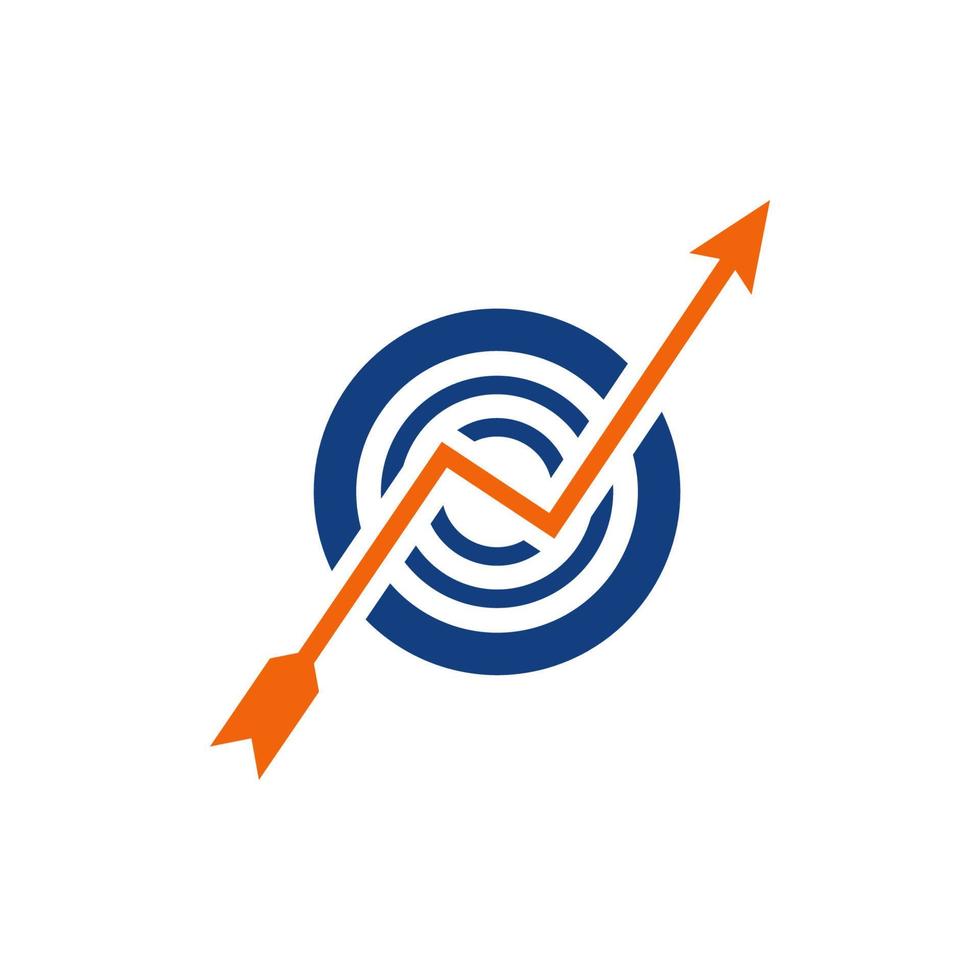 diseño de logotipo de flecha objetivo vector