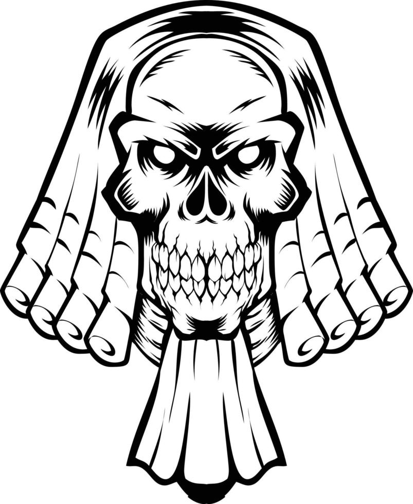 illustration vector graphic of skull judge perfect for tshirt tattoo design
