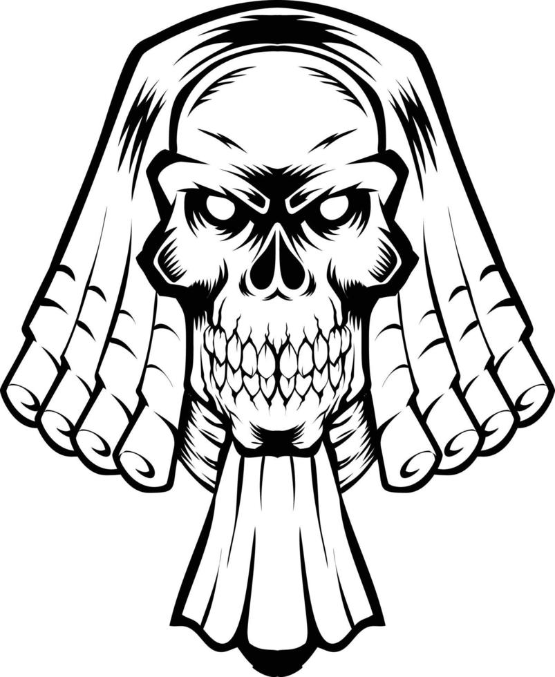 illustration vector graphic of skull judge perfect for tshirt tattoo design