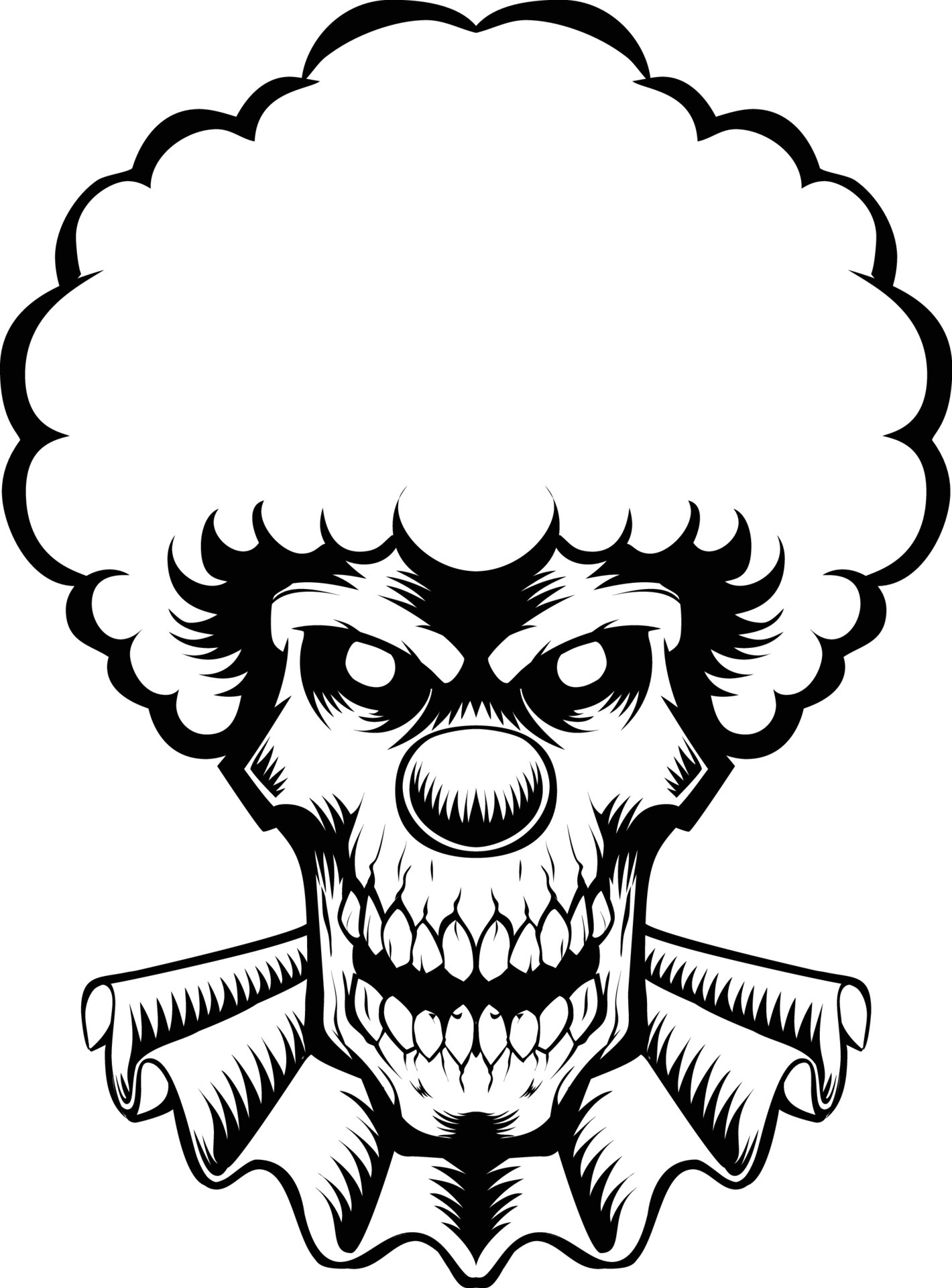 illustration vector graphic of scary skull clown perfect for tshirt tattoo design 4798834 Vector Art at Vecteezy