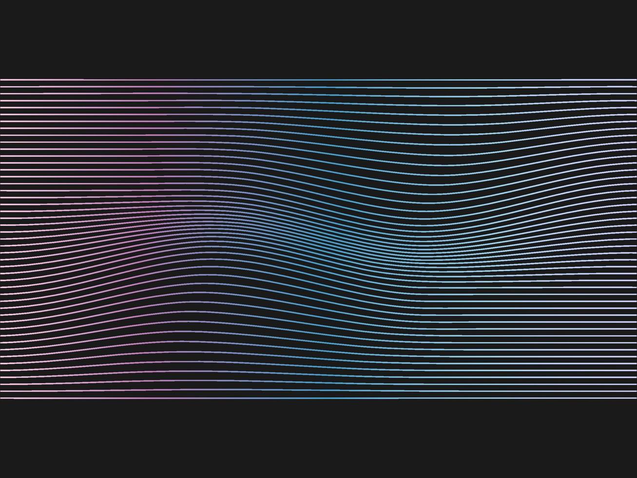 Abstract wave lines pattern dynamic colorful light flowing isolated on black background. Vector illustration design element in concept of music, party, technology, modern.