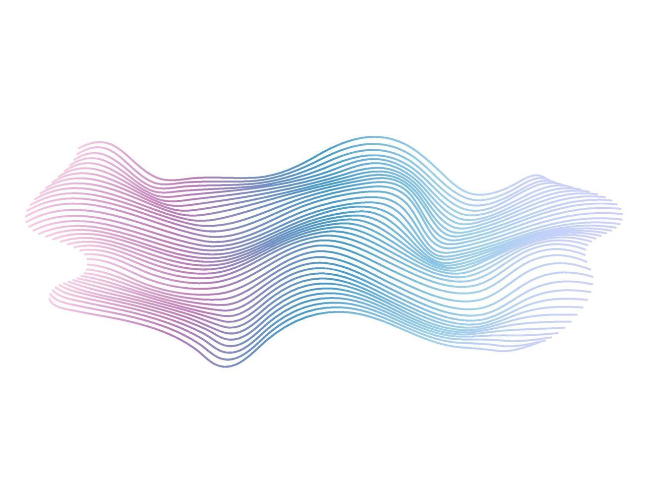Vector wave lines flowing dynamic colorful blue pink isolated on white background for concept of AI technology, digital, communication, science, music